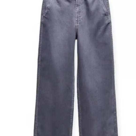 👖Zara Chino Gray Wide Leg Fit Pants - Comfortable and Cozy - Size 4 - Picture 5 of 12
